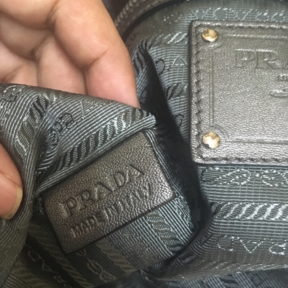 Authentic Prada Tessuto Nappa Grey & Silver Tote - Picture 10 of 16